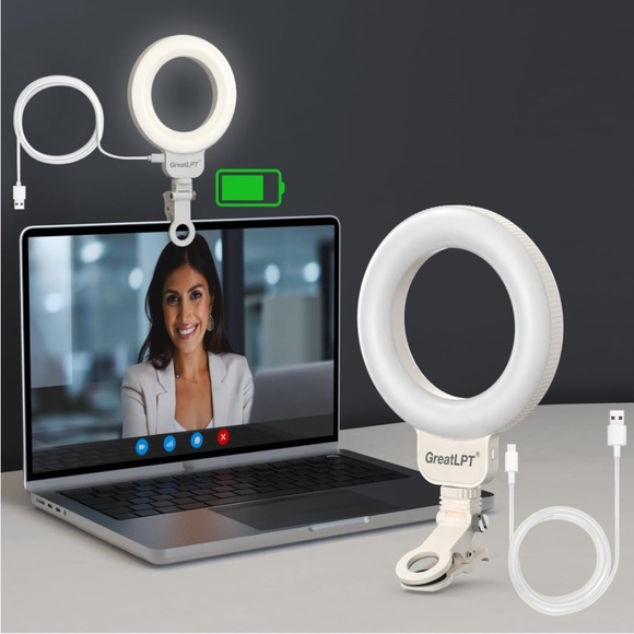 4.5'' Computer Ring Light with Clip..off white..(NWT) - Picture 2 of 7